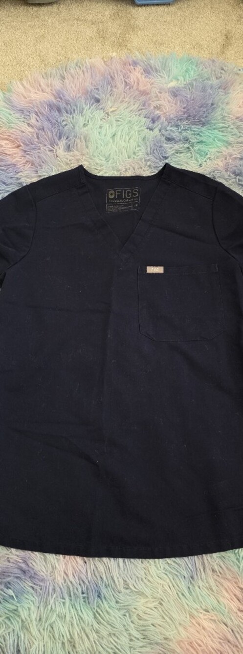 FIGS Navy Blue V-Neck Scrub Top